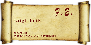Faigl Erik névjegykártya